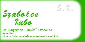 szabolcs kubo business card